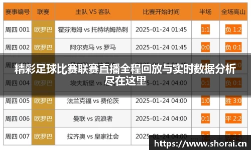精彩足球比赛联赛直播全程回放与实时数据分析尽在这里