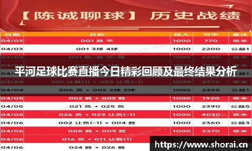 平河足球比赛直播今日精彩回顾及最终结果分析